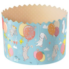 Форма для кулича "Зайцы на шарах" D60 H45 10 шт tp84310