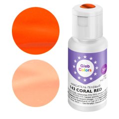 Краситель пищевой гелевый водорастворимый GLEB (CAKE) COLORS 143 Coral Red 20 г CC143CR