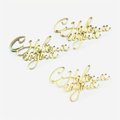 Набор топперов декоративных акриловых "С Новым годом" 6х3 см 