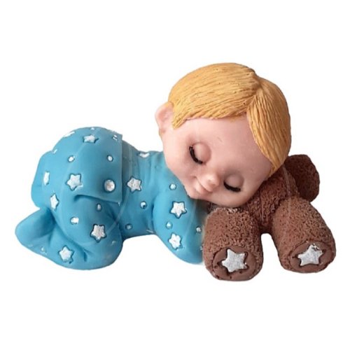 Фигурка из шоколадной глазури Малыш спящий на мишке ГФ036, ГФ036/1