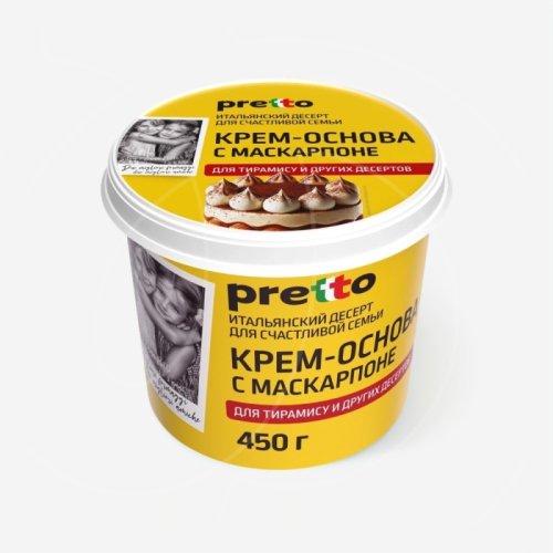 Сыр мягкий Крем-основа с маскарпоне Pretto 50% 450 г 