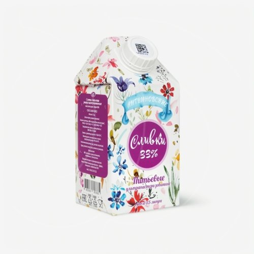 Сливки ультрапастеризованные Литвиновские 33% 500 мл 