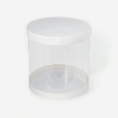 Коробка для торта тубус белая 14х14 см 