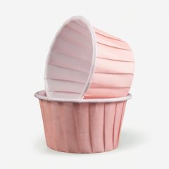 Капсула бумажная с подворотом Светло-розовая (с ламинацией) D50 H40 100 шт 850013