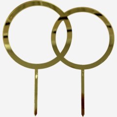 Топпер декоративный акриловый "Кольца" Золото 13 см 