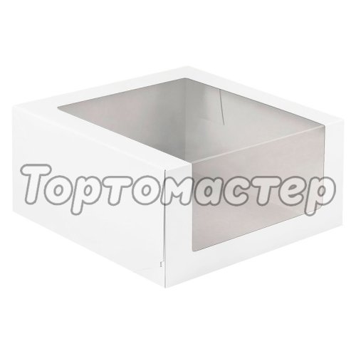 Коробка для торта с большим окном белая 22х22х11 см ForG SHELF I W W 225*225*110 A