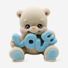 Фигурка из шоколадной глазури "Мишка Love голубой" 
