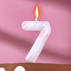 Свеча декоративная Цифра "7" Мрамор 7695899, 6990836