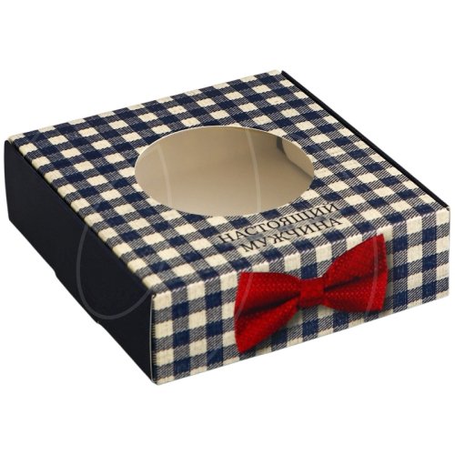 Коробка для сладостей с окном "Настоящий мужчина" 10х10х3 см 10719104