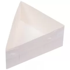 Коробка для кусочка торта белая 14х14х12х7 см 070050