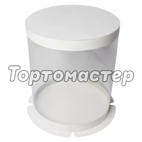 Коробка для торта тубус белая D26 H18 см  